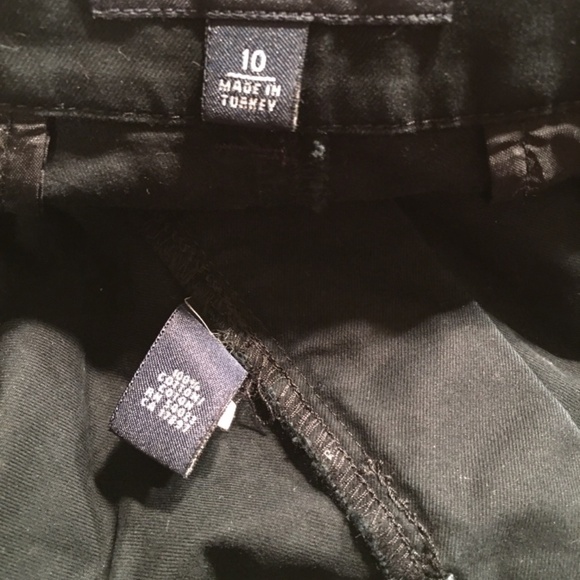 BANANA REPUBLIC 100% Cotton Flat Front TROUSERS, BLACK, NWOT, Women’s 10 - Picture 3 of 8